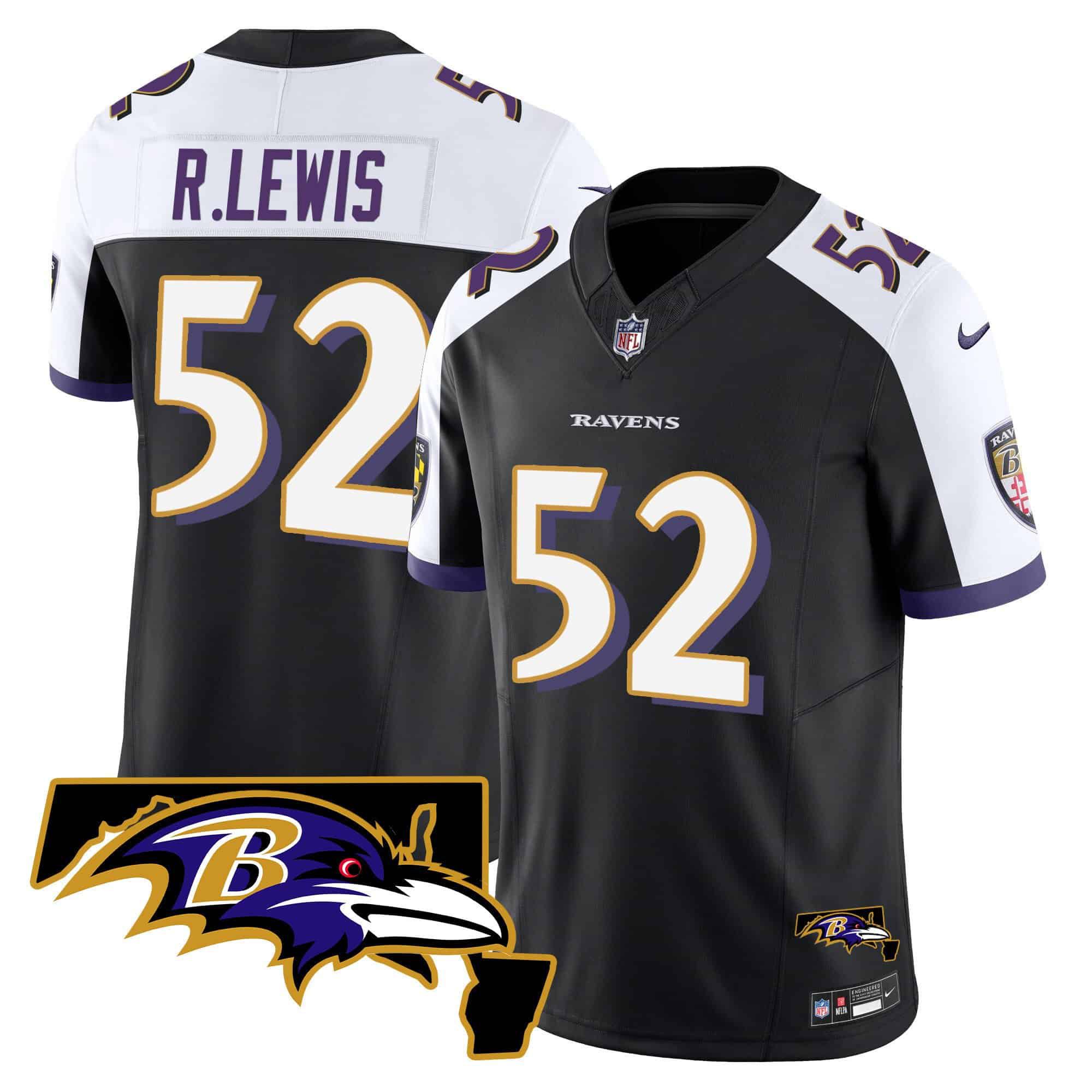 Men Baltimore Ravens #52 R.Lewis Black 2024 Nike Maryland Patch Vapor Limited NFL Jersey->indianapolis colts->NFL Jersey
